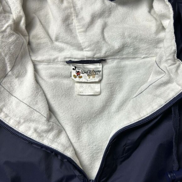 Vtg Walt Disney World Sz XXL Blue 1/4 Zip Windbreaker Jacket Mickey Packable - Picture 10 of 14